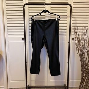 Eloquii faux leather petite trouser in black
